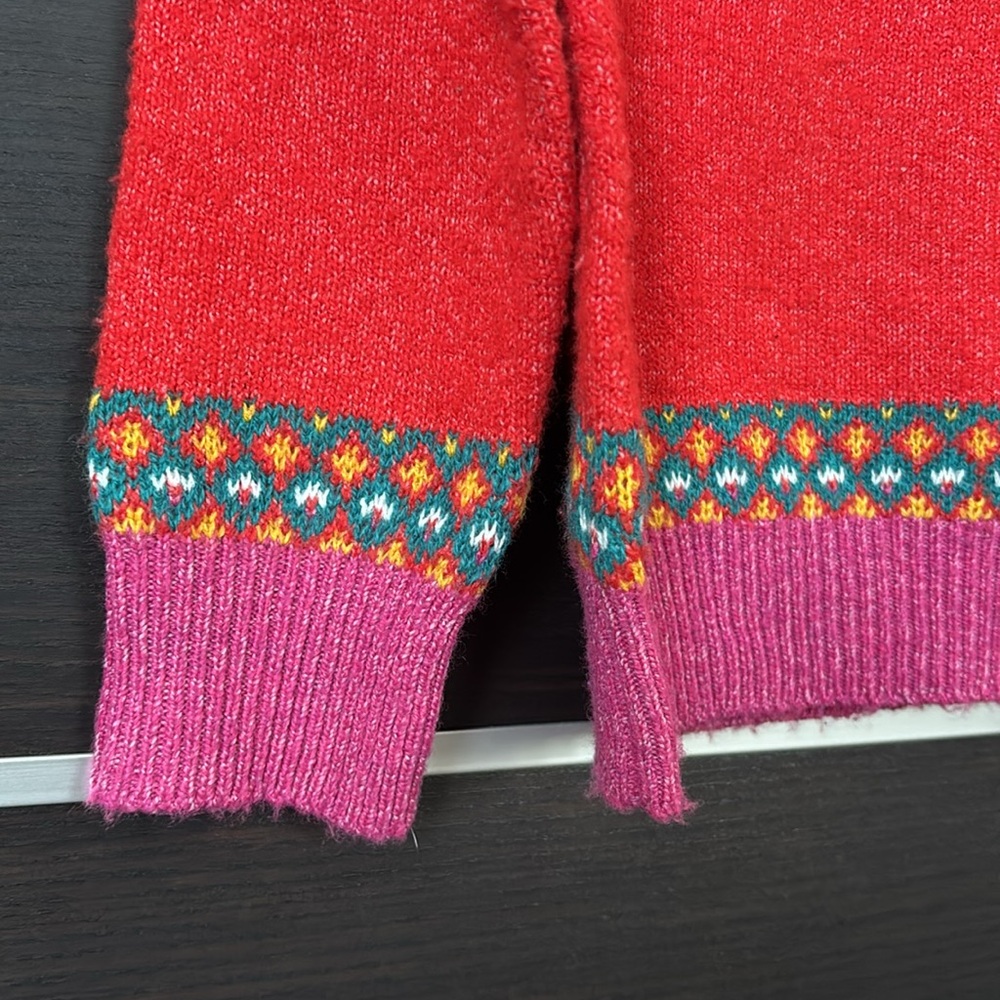 Epic Threads Red and Pink FairIsle Crew Neck Sweater - Picture 7 of 11